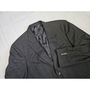Stafford‎ Blazer Sport Coat Men's Gray Wool Blend 2 Button Lined 46L